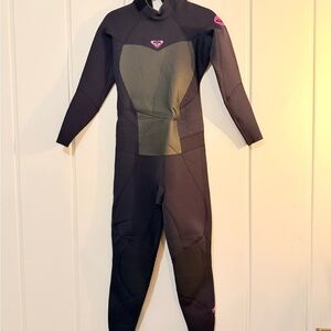 Roxy Women’s Black and Pink One Piece Wetsuit